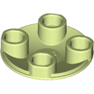 Plaat, Rond 2x2 met afgeronde onderkant Yellowish Green