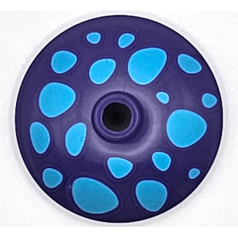 Schotel 3x3 omgekeerd (Radar) met medium azure paddestoel vlekken Dark Purple