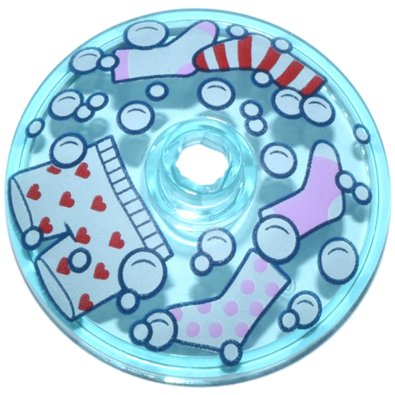 Schotel 3x3 omgekeerd (Radar) met wasgoed in wasmachine Trans Light Blue