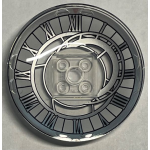 Schotel 6x6 omgekeerd (Radar) met klok / romeinse cijfers Trans Clear