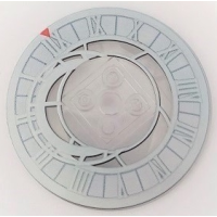 Schotel 6x6 omgekeerd (Radar) met klok / romeinse cijfers Trans Clear