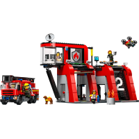 Fire Station with Fire Truck