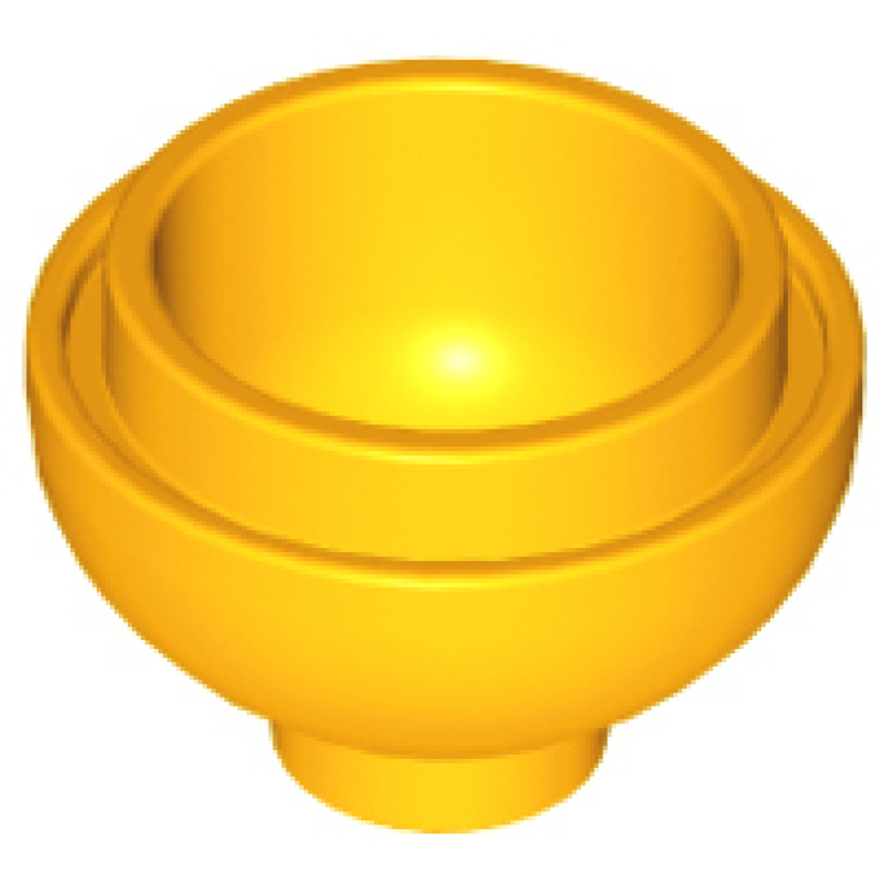 Steen, Rond 2x2 onderkant bol Bright Light Orange