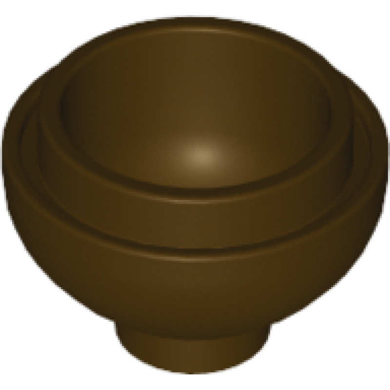 Steen, Rond 2x2 onderkant bol Dark Brown