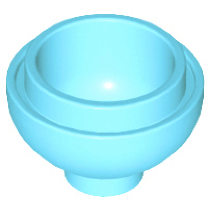 Steen, Rond 2x2 onderkant bol Medium Azure