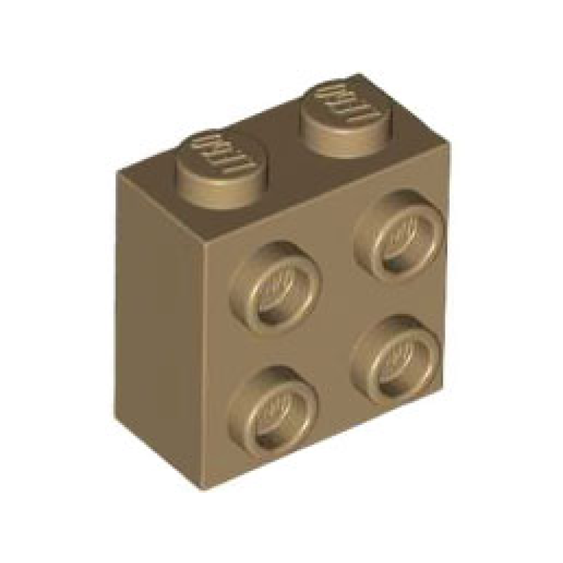 Steen, Aangepast 1x2x1 2/3 met noppen aan de zijkant Dark Tan