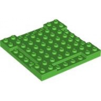 Steen, Aangepast 8x8x2/3 met 1x4 Inspringingen Bright Green