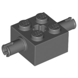 Steen, Aangepast 2x2 met 2 pinnen Dark Bluish Gray
