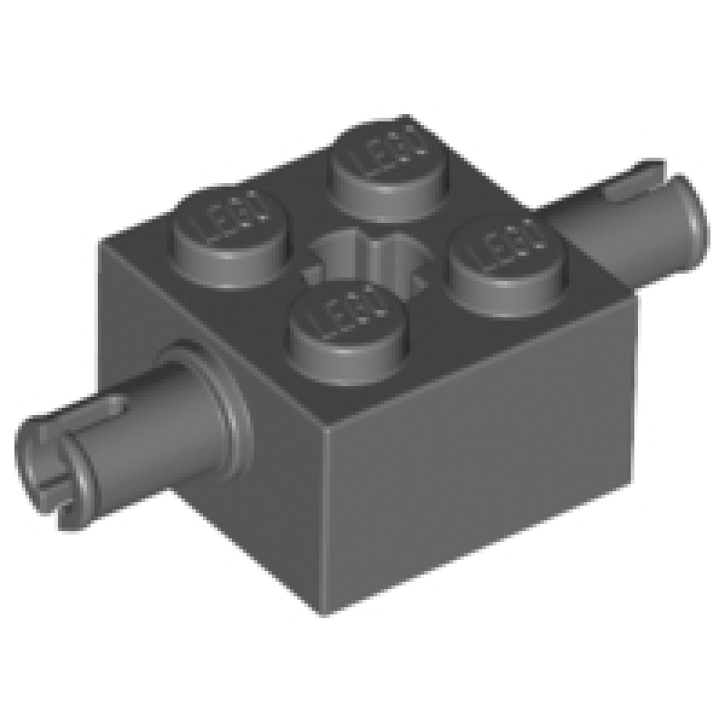 Steen, Aangepast 2x2 met 2 pinnen Dark Bluish Gray