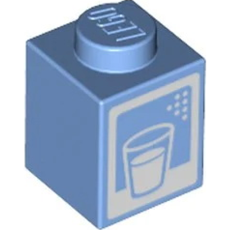 Steen 1x1 met glas (melk pak) Medium Blue