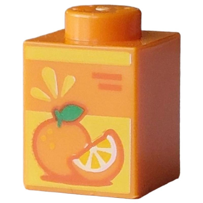 Brick 1x1 met sinaasappel opdruk Orange