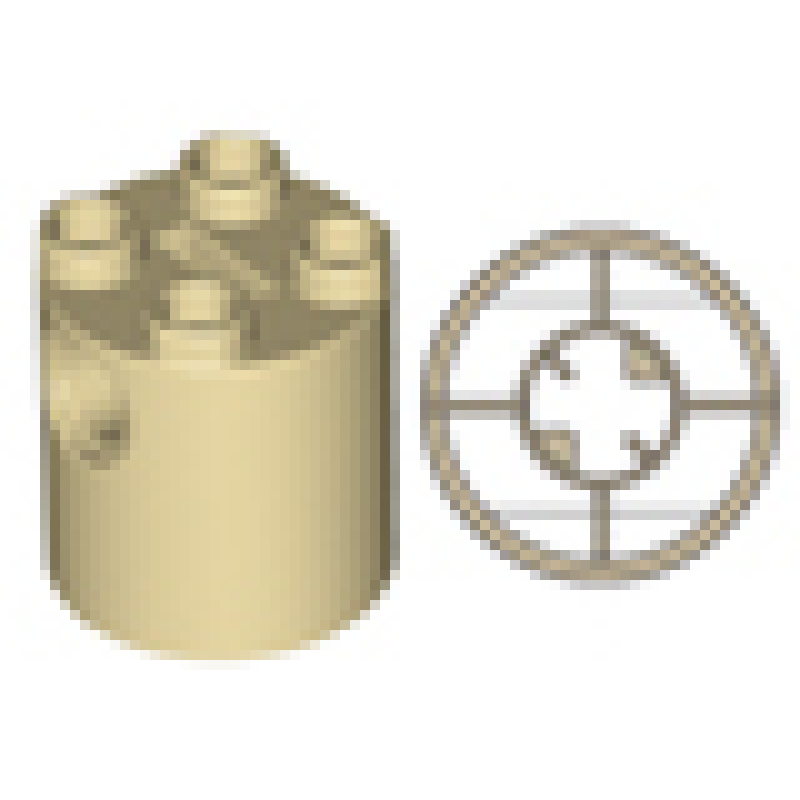 Steen, Rond 2x2x2 Tan