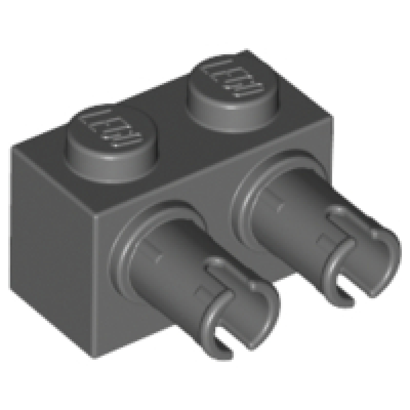 Steen, Aangepast 1x2 met pinnen Dark Bluish Gray