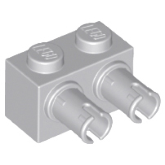 Steen, Aangepast 1x2 met pinnen Light Bluish Gray