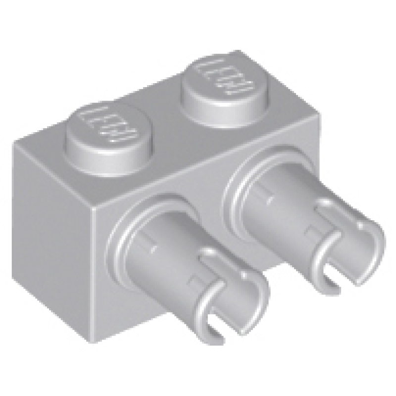 Steen, Aangepast 1x2 met pinnen Light Bluish Gray