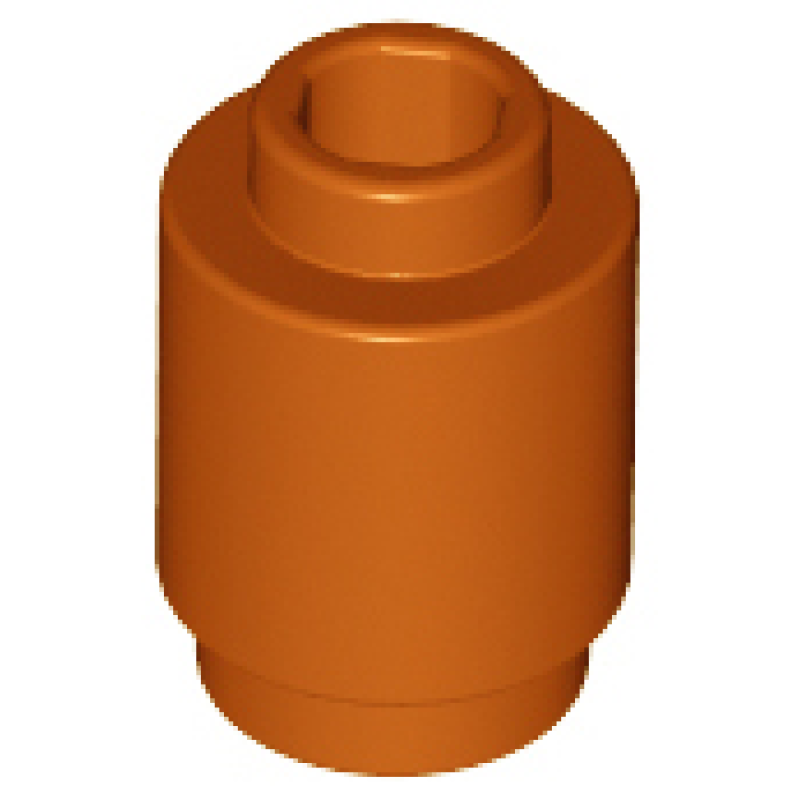 Steen, Rond 1x1 met open nop Dark Orange