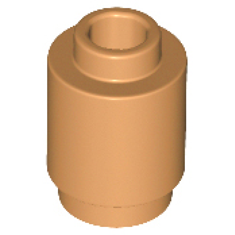 Steen, Rond 1x1 met open nop Medium Nougat