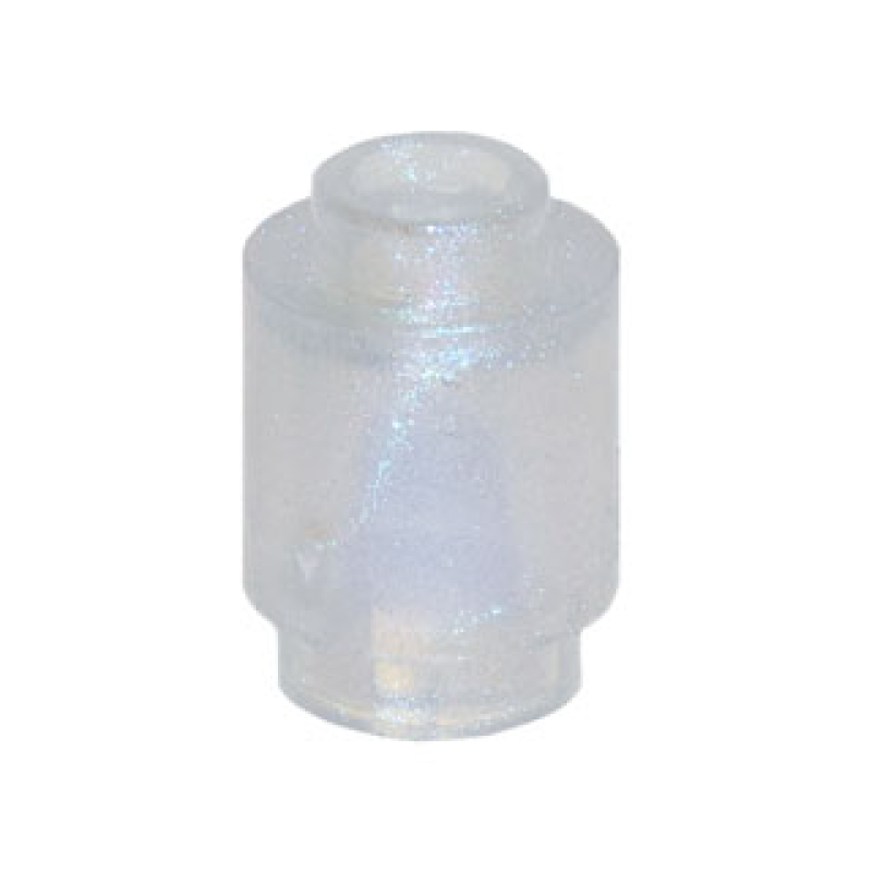 Steen, Rond 1x1 met open nop Satin Trans Clear