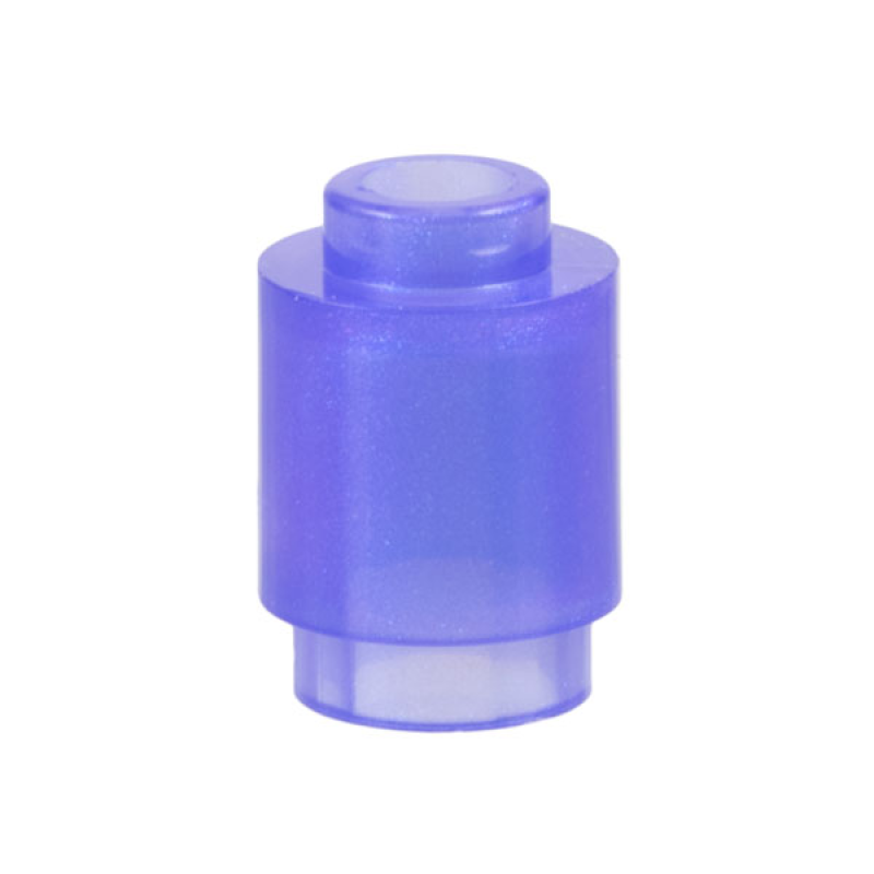 Steen, Rond 1x1 met open nop Satin Trans Purple