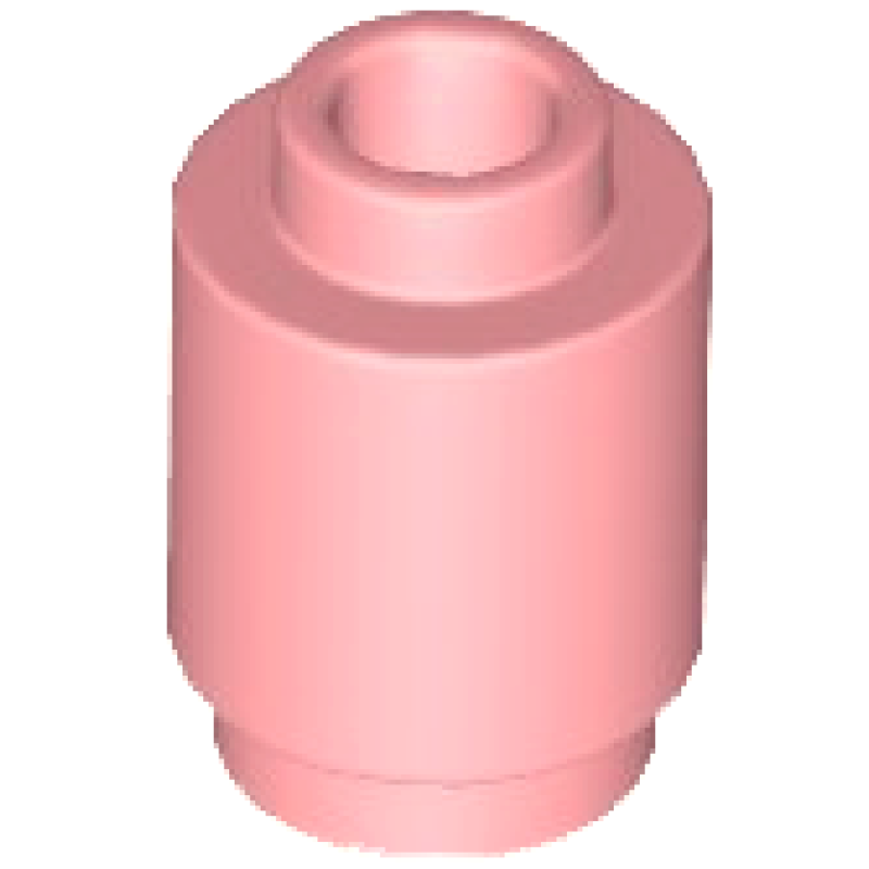 Steen, Rond 1x1 met open nop Warm Pink
