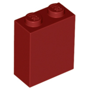 Steen 1x2x2 met nophouder aan de binnenkant Dark Red