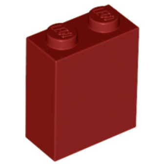 Steen 1x2x2 met nophouder aan de binnenkant Dark Red