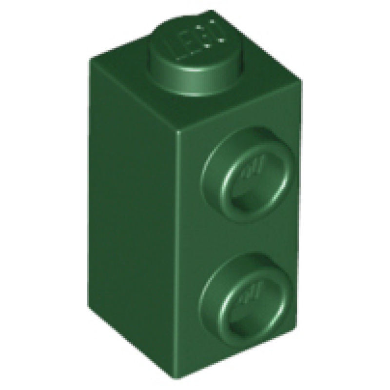 Steen, Aangepast 1x1x1 2/3 met noppen aan 1 kant Dark Green