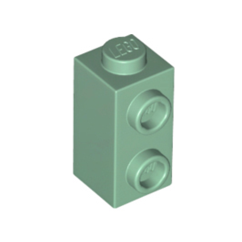 Steen, Aangepast 1x1x1 2/3 met noppen aan 1 kant Sand Green