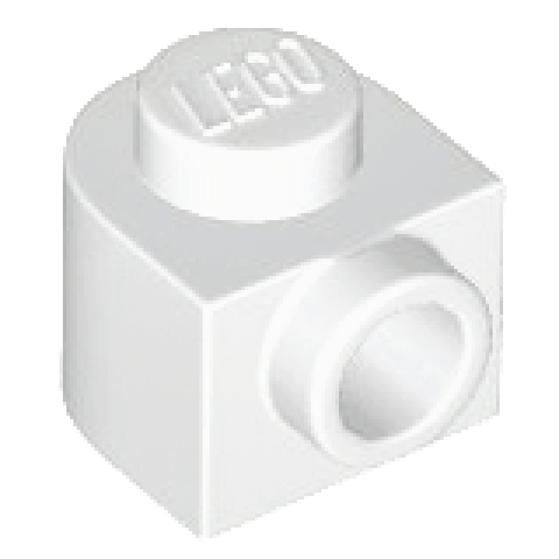 Steen, Rond 1x1x2/3 halve cirkel met uitstekend nopje White