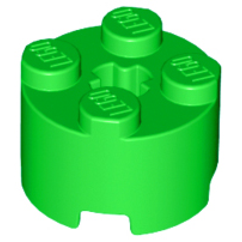 Steen, Rond 2x2 Bright Green