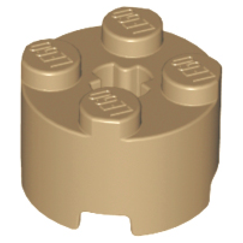 Steen, Rond 2x2 Dark Tan