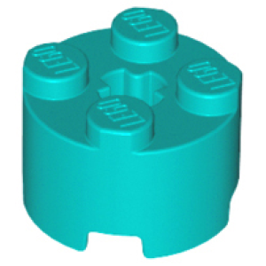 Steen, Rond 2x2 Dark Turquoise