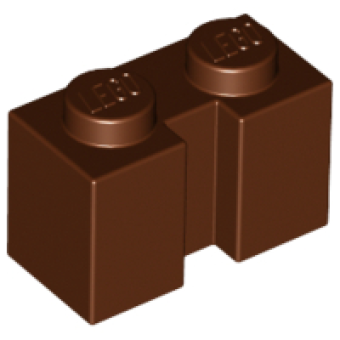 Steen, Aangepast 1x2 met gleuf Reddish Brown