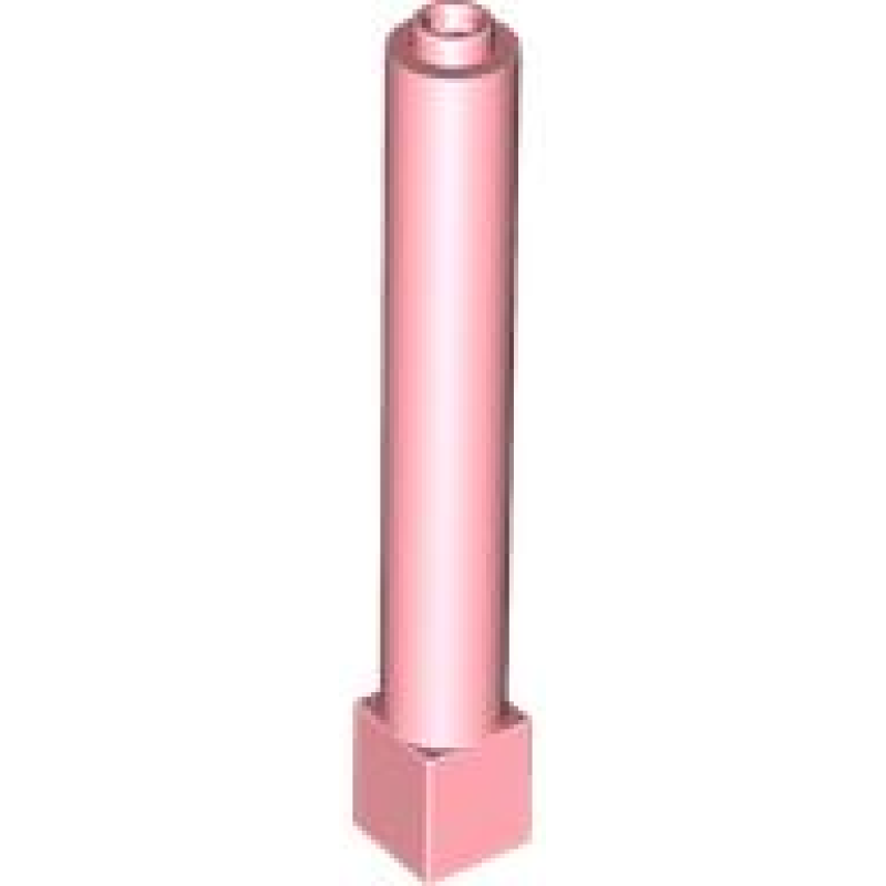 Steun 1x1x6 Pilaar met dichte nop Warm Pink