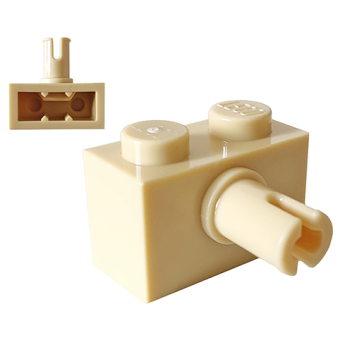 Steen, Aangepast 1x2 met pin en nophouder Tan