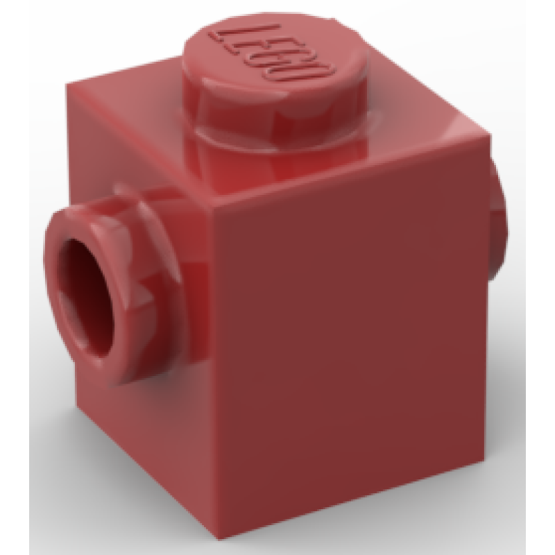 Steen, Aangepast 1x1 met nop aan twee kanten tegenover elkaar Dark Red