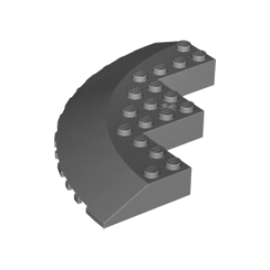 Steen, Rond Hoek 10x10 met 33° dakpan rand Dark Bluish Gray