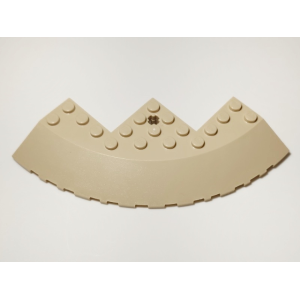 Steen, Rond Hoek 10x10 met 33° dakpan rand Tan