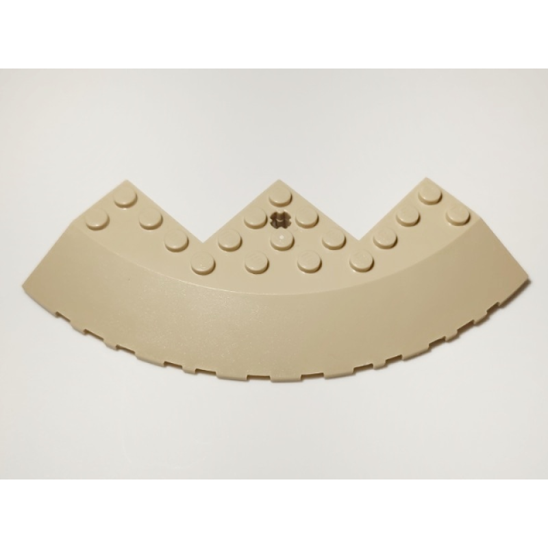 Steen, Rond Hoek 10x10 met 33° dakpan rand Tan