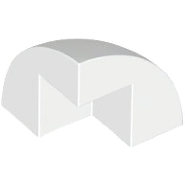 Steen, Rond Hoek 2x2x1 2/3 koepelvormige bovenkant White