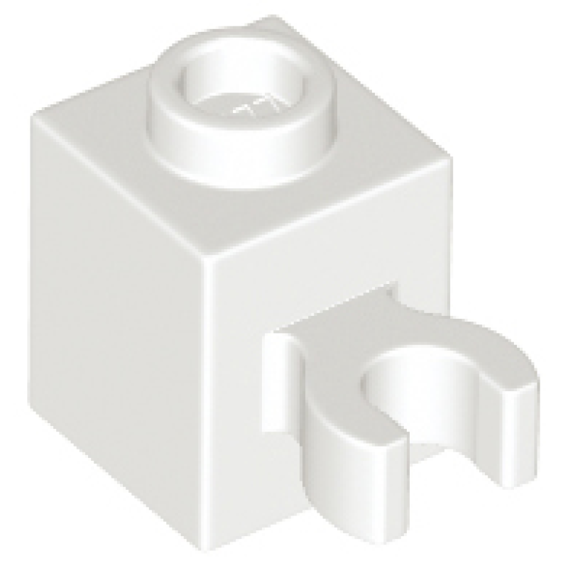 Steen, Aangepast 1x1 met open O clip (Verticale Houder) White