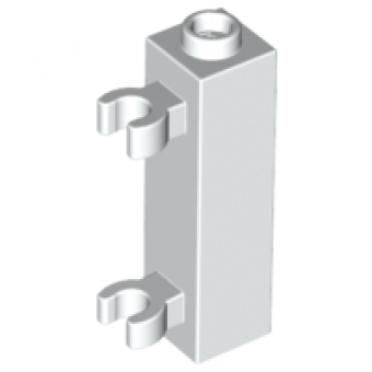 Steen 1x1x3 met 2 verticale clips White