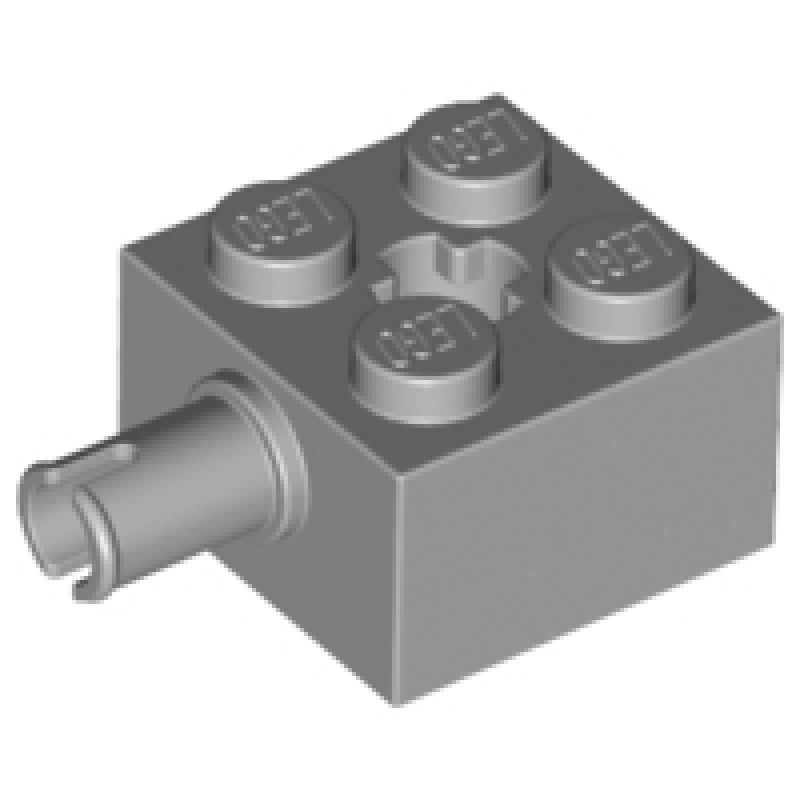 Steen, Aangepast 2x2 met pin en as gat Light Bluish Gray