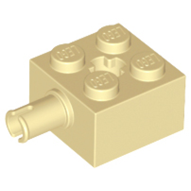 Steen, Aangepast 2x2 met pin en as gat Tan