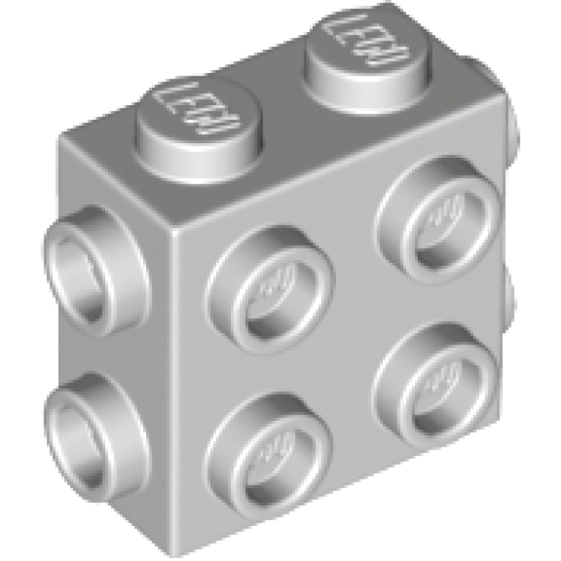 Steen, Aangepast 1x2x1 2/3 met noppen aan 3 zijden Light Bluish Gray