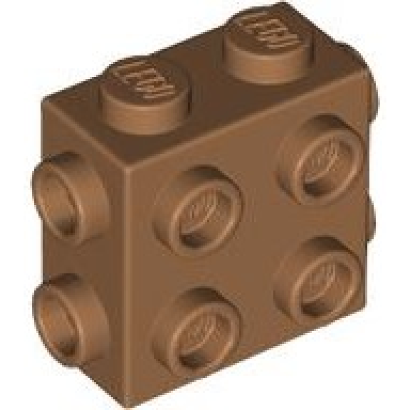 Steen, Aangepast 1x2x1 2/3 met noppen aan 3 zijden Medium Nougat