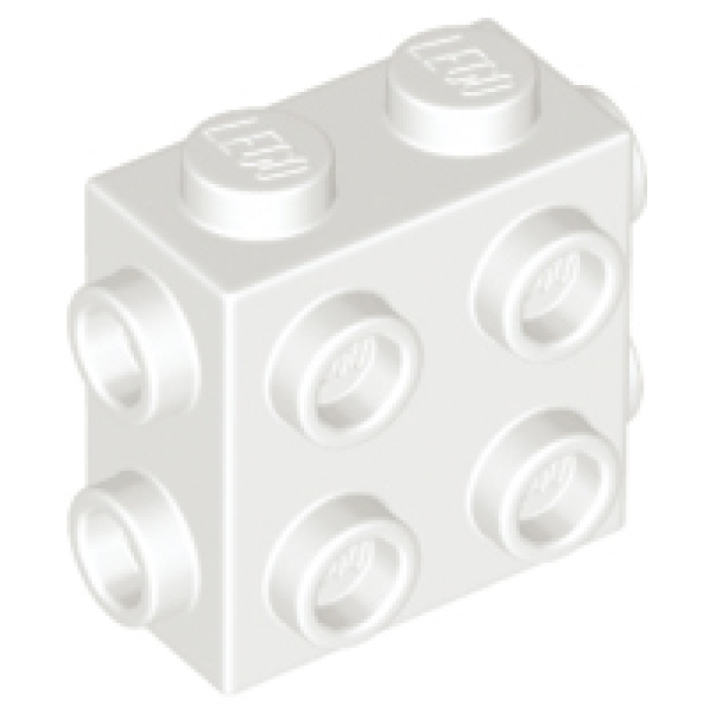 Steen, Aangepast 1x2x1 2/3 met noppen aan 3 zijden White