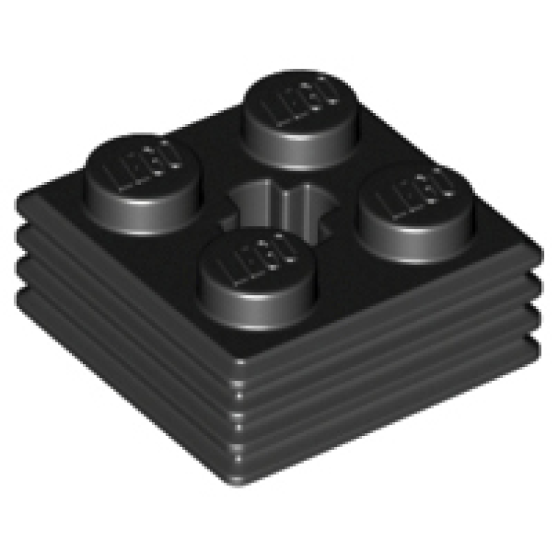Plaat, Aangepast 2x2x2/3 geribbeld Black