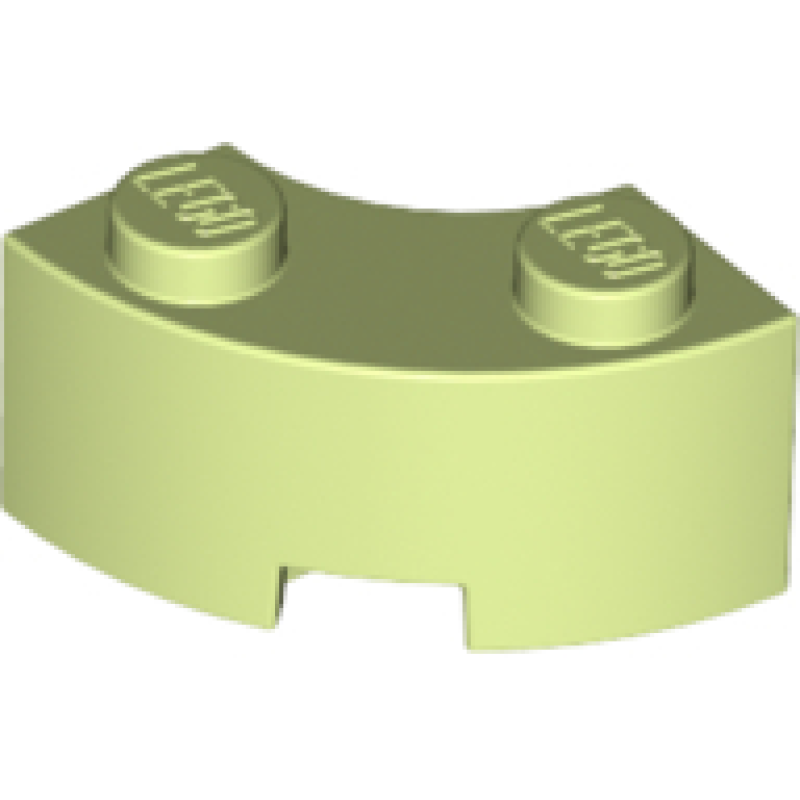 Steen, Rond Hoek 2x2 macaroni Yellowish Green