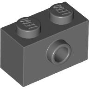 Steen, Aangepast 1x2 met nop op de zijde Dark Bluish Gray